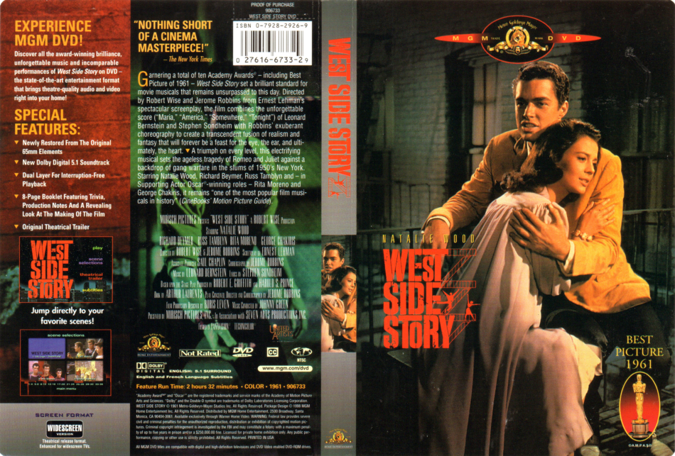 West Side Story 1961 R1 Dvd Cover Label Dvdcover Com
