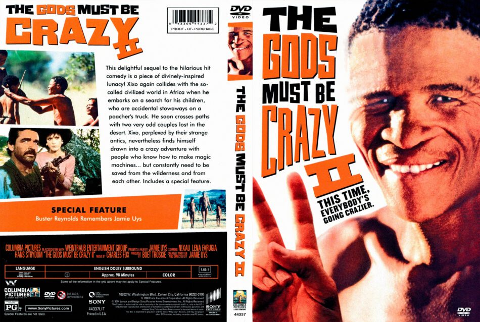 The gods must be crazy II (1989) R1 DVD Cover & Label.