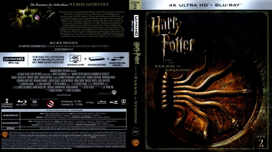 Harry Potter Und Die Kammer Des Schreckens 2002 R2 German 4k Uhd Covers Dvdcover Com