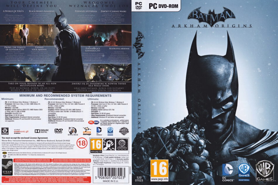 Batman: Arkham Origins (2013) EU PC DVD Cover & Labels ...