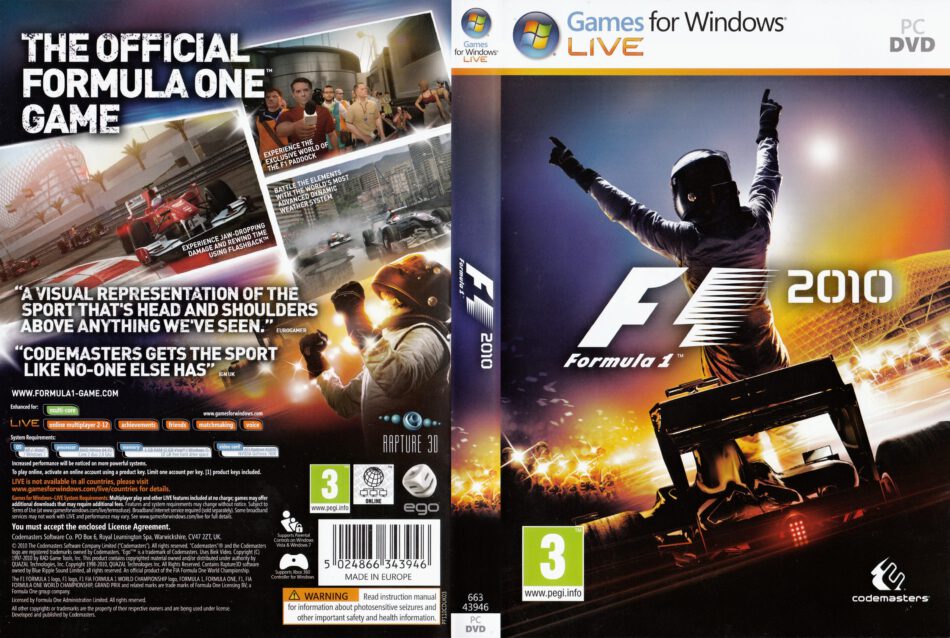 Feudo Disparo Disfraces F1 2010 (2010) EU PC DVD Cover & Label - DVDcover.Com