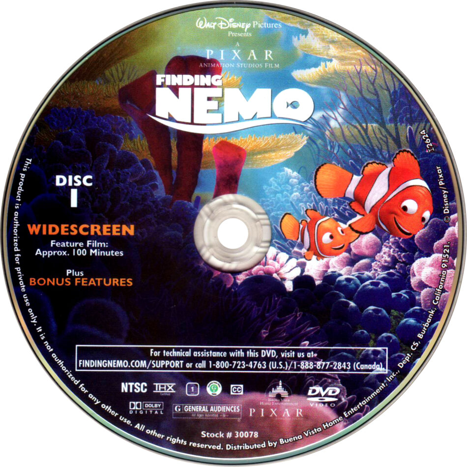 FINDING NEMO (2003) R1 DVD COVER & LABELS - DVDcover.Com