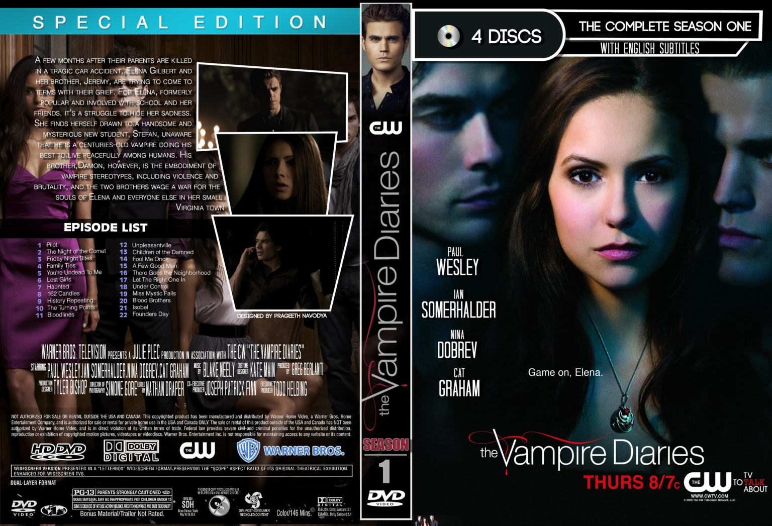 Vampire Diaries Season One Custom Dvd Cover Dvdcovercom