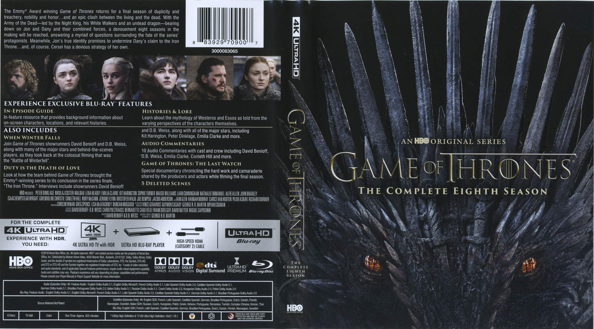 Game Of Thrones Season 8 2019 R1 4K UHD Blu Ray Cover Labels   2020 02 25 5e558ed2c12bc GameOfThronesS8 4KCoverScan 2048x1136 