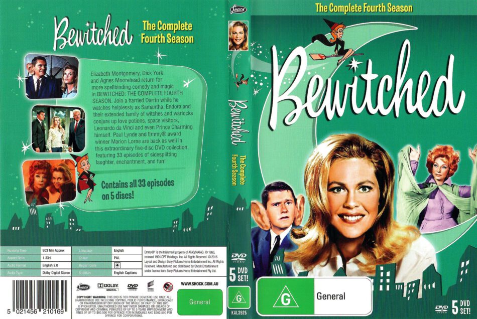 Bewitched Season 4 (1966) R4 DVD Cover - DVDcover.Com