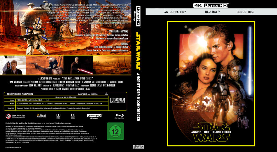 star wars ii attack of the clones dvd label image