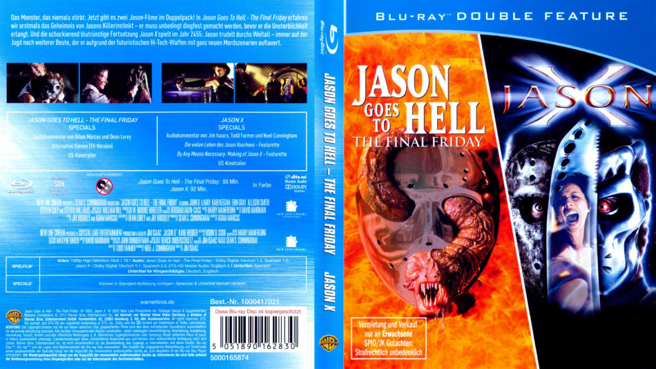 Jason Goes To Hell - The Final Friday & Jason X (2013) DE Blu-Ray Cover -  DVDcover.Com
