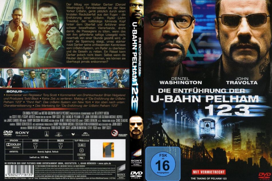 Die Entführung der U-Bahn Pelham 1 2 3 (2009) R2 DE DVD Covers