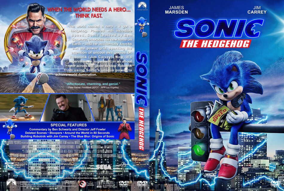 Sonic the Hedgehog (2020) R1 Custom DVD Cover V3 - DVDcover.Com