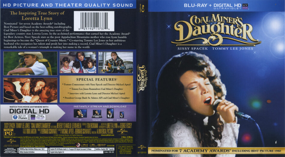 Coal Miners Daughter 1980 Blu-ray Cover Label - Dvdcovercom