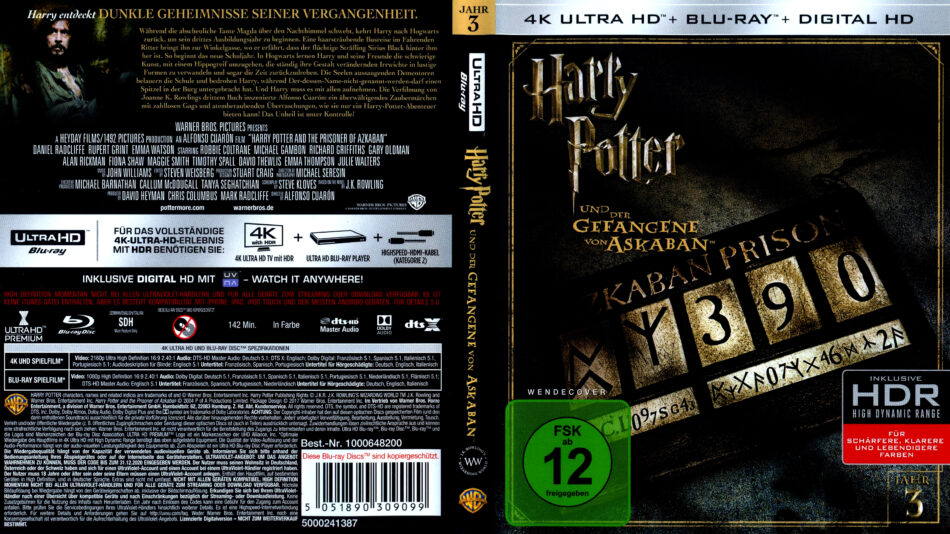 Harry Potter und der Gefangene von Askaban (2004) DE 4K UHD Covers ...