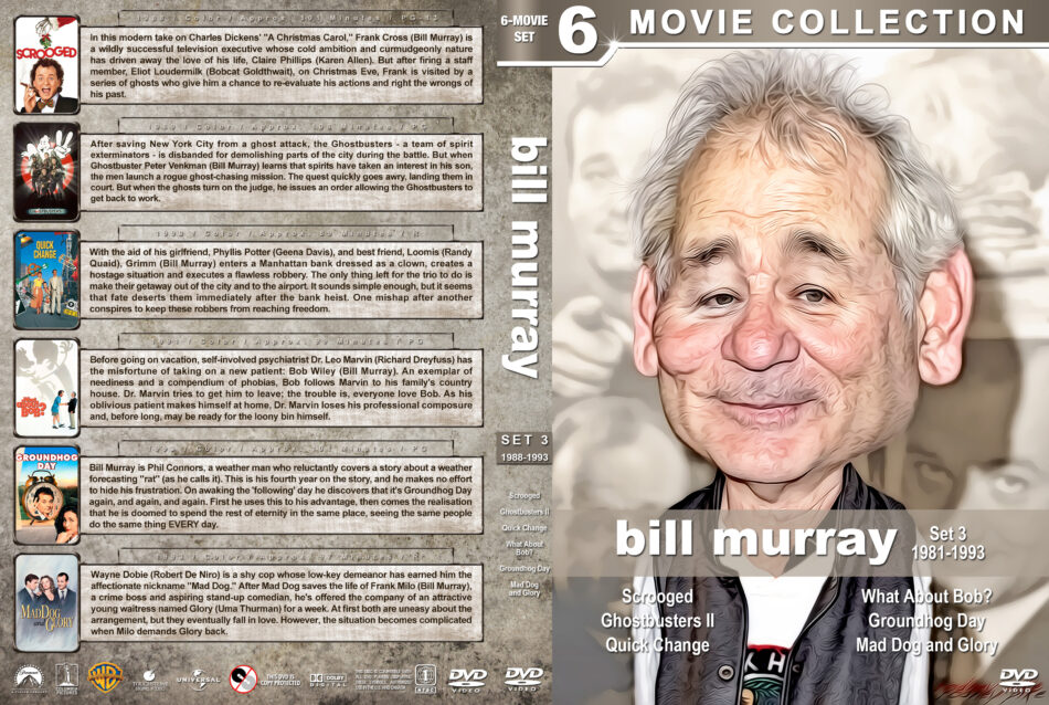 Bill Murray Filmography Set 3 1988 1993 R1 Custom Dvd Cover Dvdcover Com