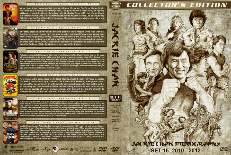 Jackie Chan Filmography Set 15 2010 2012 R1 Custom DVD Cover