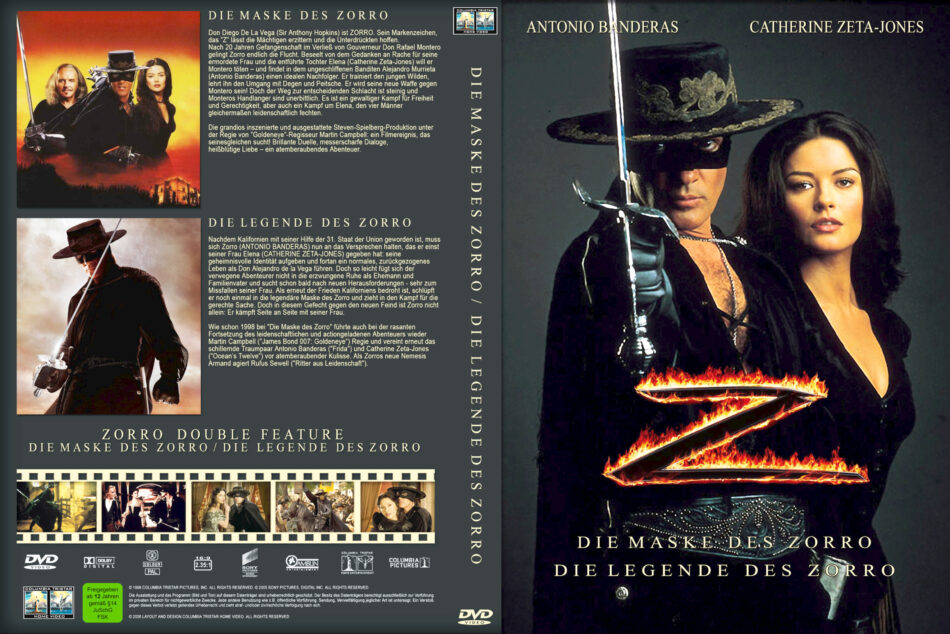 Die Maske des Zorro & Die Legende des Zorro (1998) R2 DE DVD Cover -  DVDcover.Com