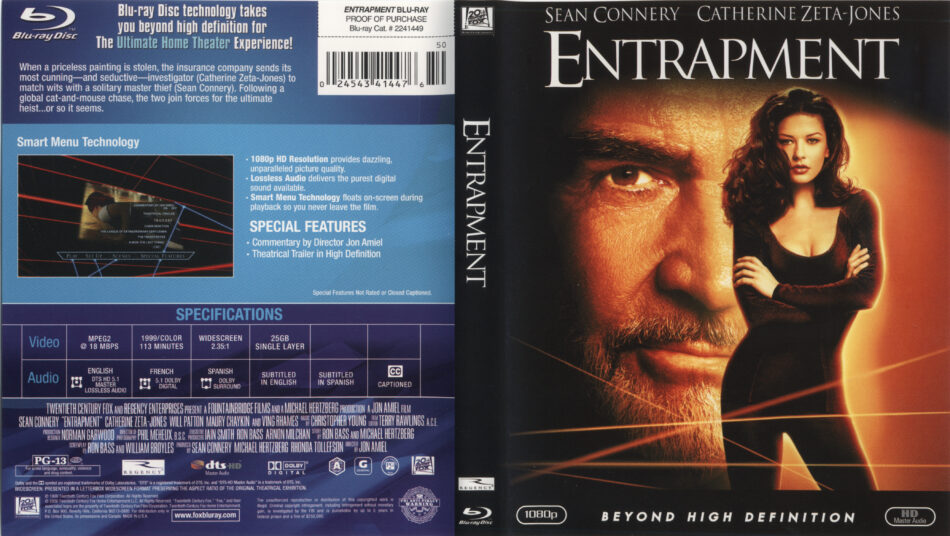 Entrapment 1999 Blu Ray Cover label DVDcover.Com