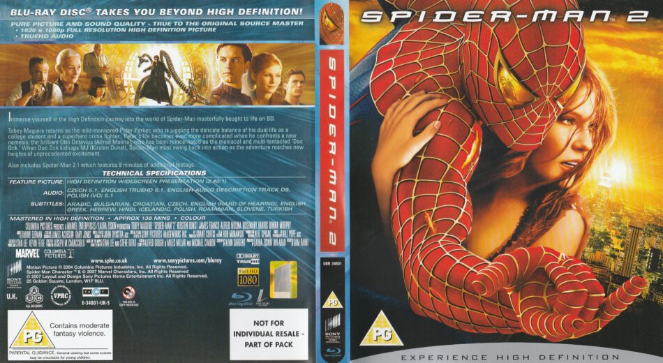 Spider-Man 2 (2004) R2 Blu Ray Cover and Label 