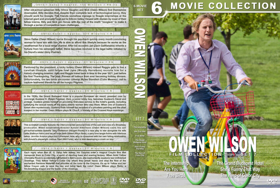 Owen Wilson Filmography Set 7 R1 Custom DVD Cover DVDcover.Com