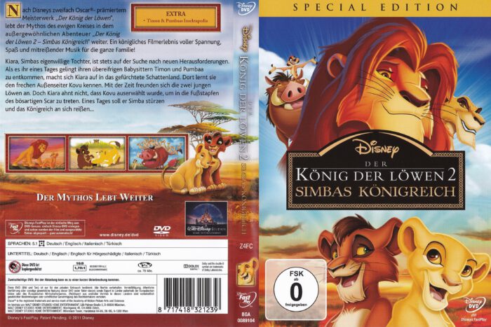 Der König der Löwen 2 R2 DE Dvd cover - DVDcover.Com