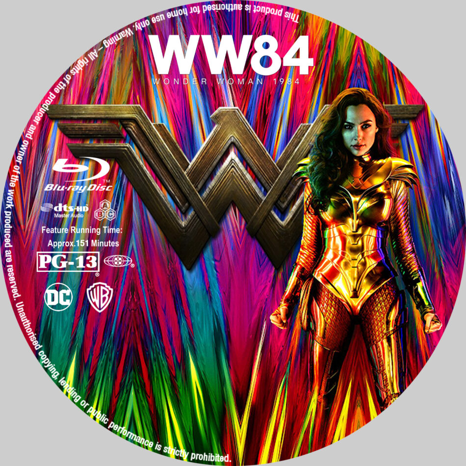 Wonder Woman 1984 (2020) Custom Blu-Ray Label - DVDcover.Com