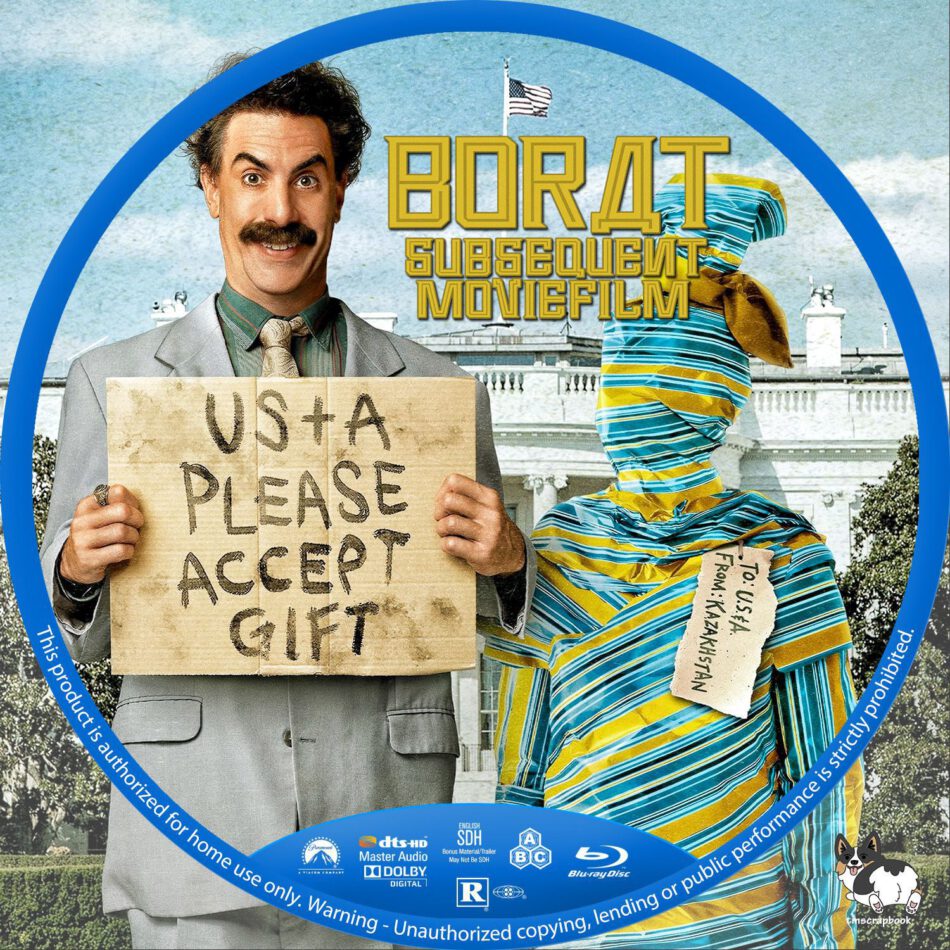 Borat (2020) Custom Blu-Ray Label - DVDcover.Com