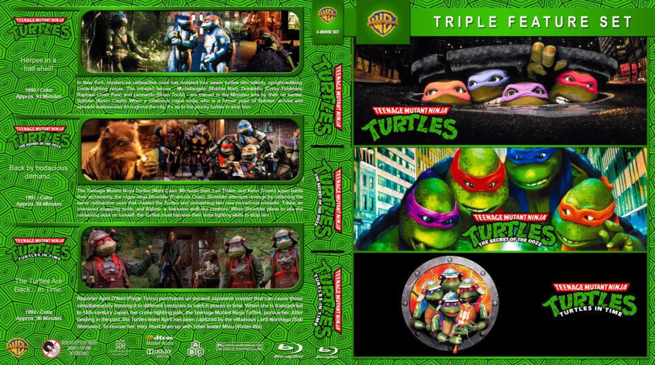 Teenage Mutant Ninja Triple Feature Custom Blu-Ray Cover - DVDcover.Com