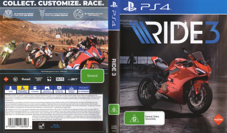 Ride 3 (PAL) PS4 Cover - DVDcover.Com