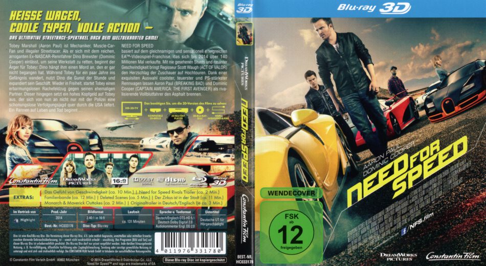 Need for Speed Blu-ray (Blu-ray + Digital HD)