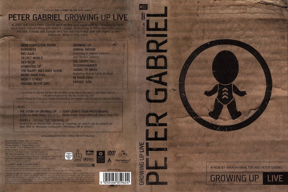 Legitimationsoplysninger Menagerry gås Peter Gabriel-Growing Up Live DVD Cover - DVDcover.Com