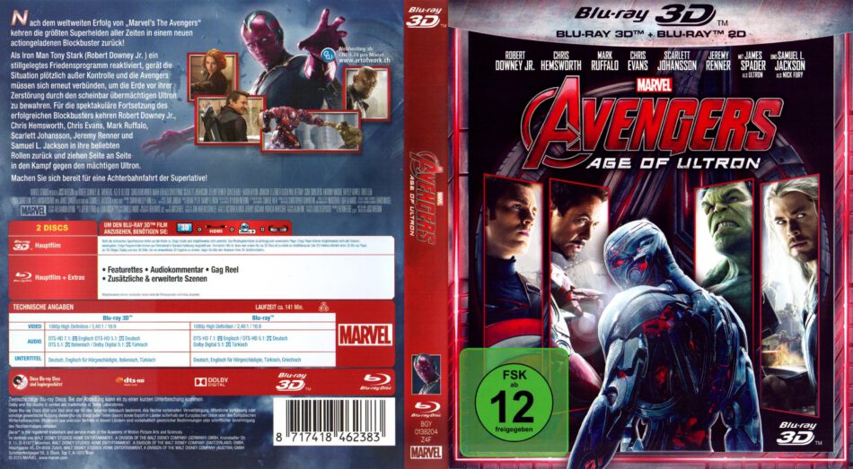 Avengers Age of Ultron 3D DE Blu Ray Cover DVDcover.Com