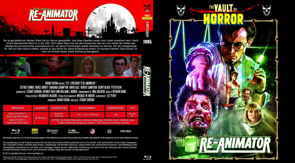Der Re-Animator (1985) DE Blu-Ray Cover 