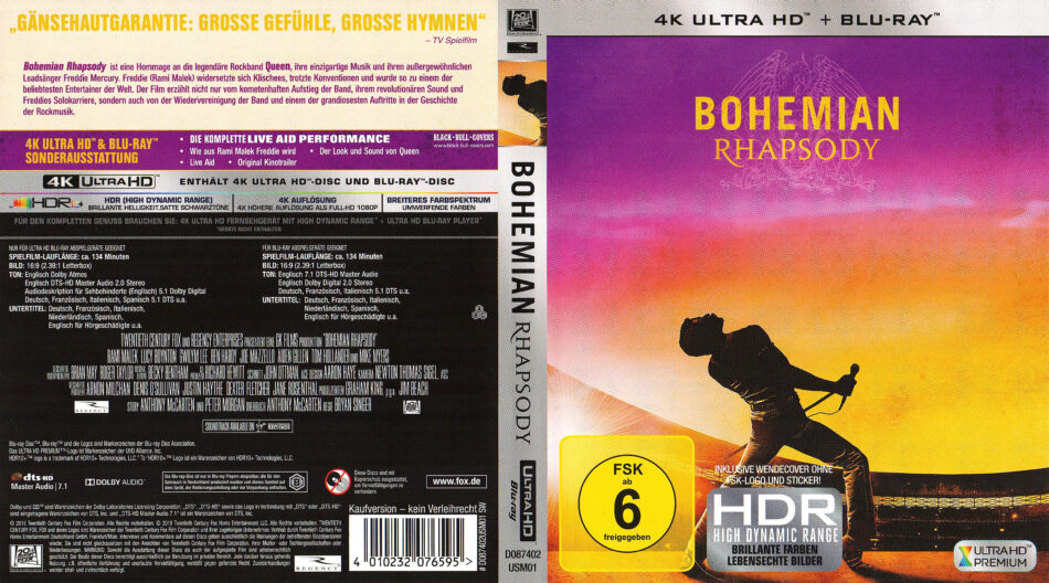 Bohemian Rhapsody The Movie Blu-ray 4K Ultra HD - Queen