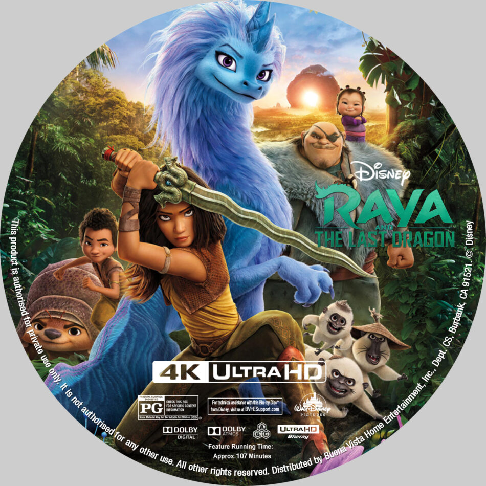 Raya And The Last Dragon 2021 Custom 4k Uhd Label Dvdcovercom 