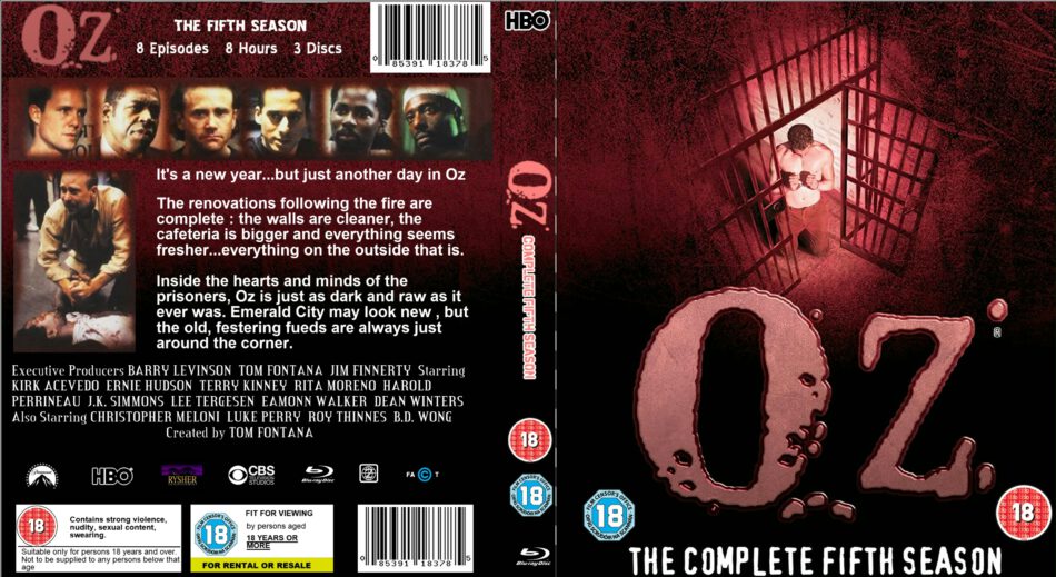Oz Season Five (2001) Custom R2 UK Blu Ray Cover and Labels - DVDcover.Com