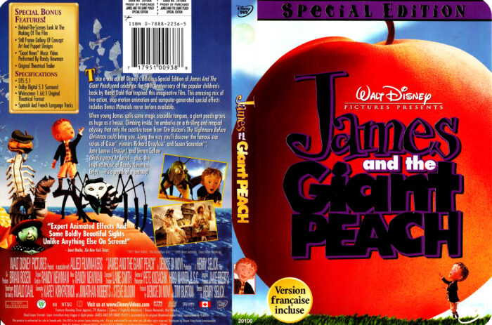 James And The Giant Peach 1996 Dvd Cover And Label Dvdcover