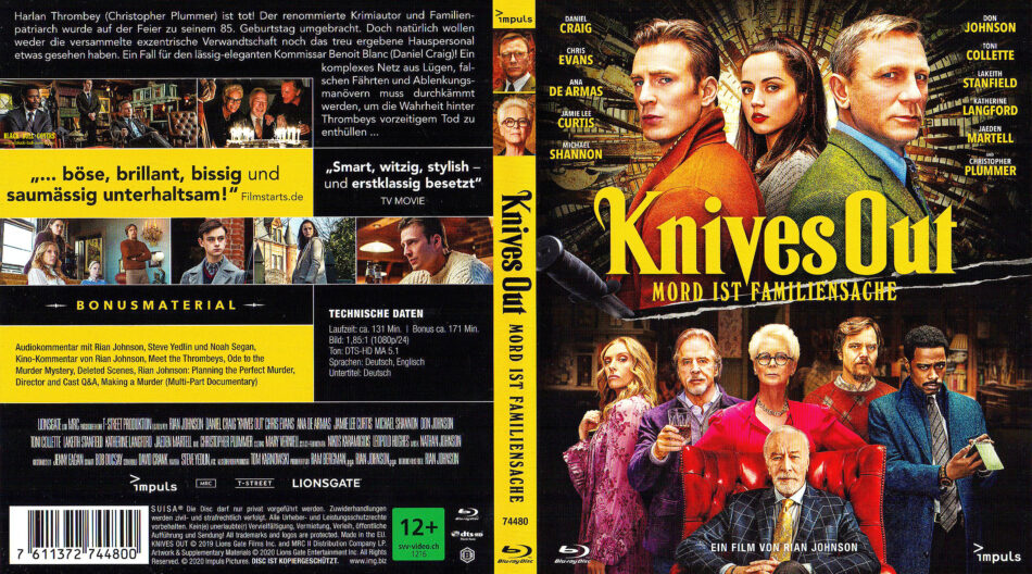 Knives Out (2020) DE BluRay Cover