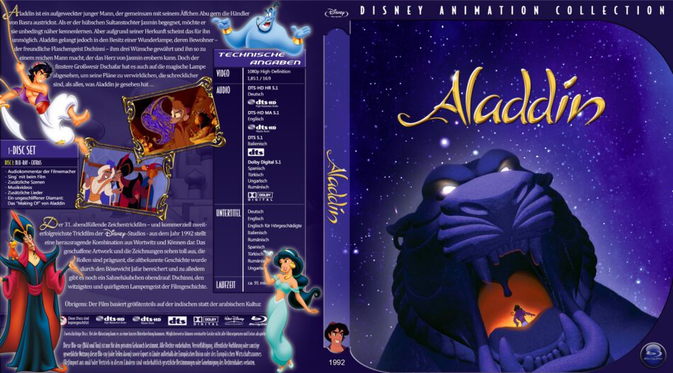 Aladdin (1992) DE Custom Blu-Ray Cover 