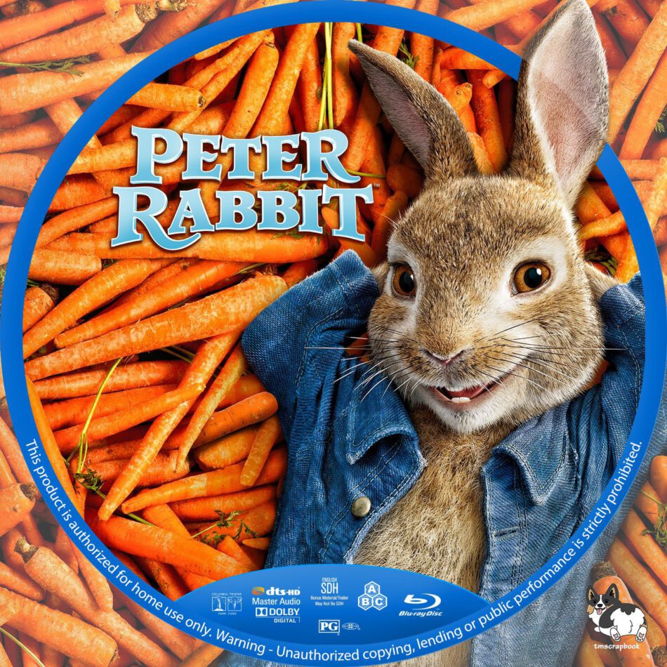 Peter Rabbit R1 Custom Blu-Ray Label - DVDcover.Com