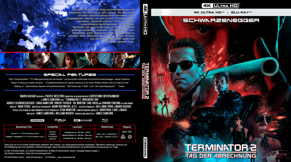 cupón hierba Descubrir Terminator 2 4K DE Cover - DVDcover.Com