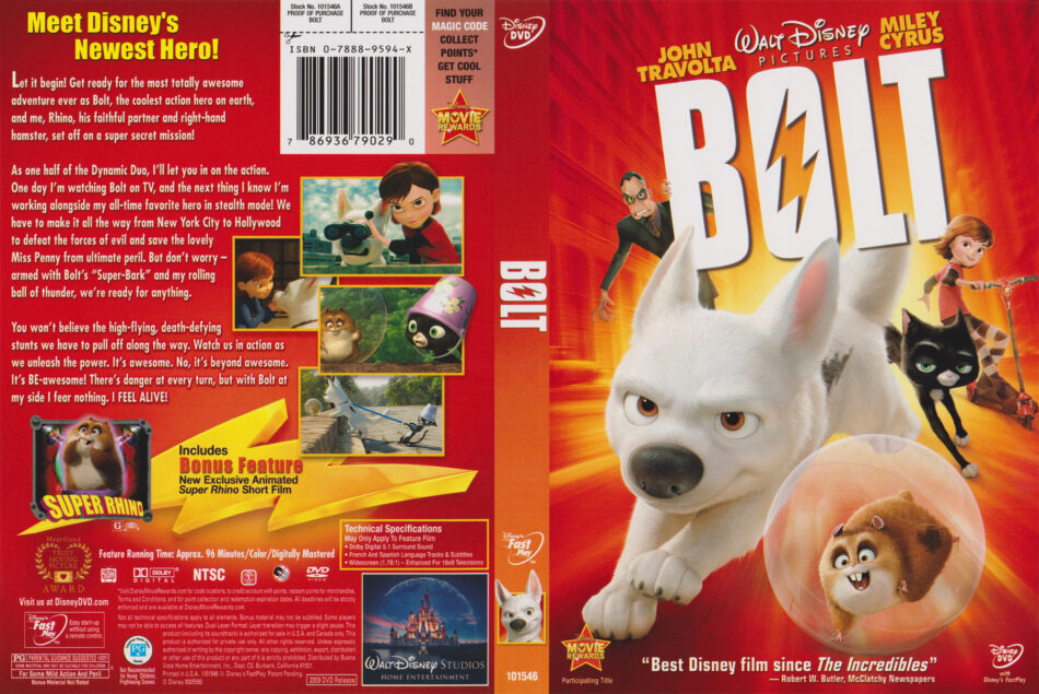 Bolt (2009) R1 DVD Cover - DVDcover.Com