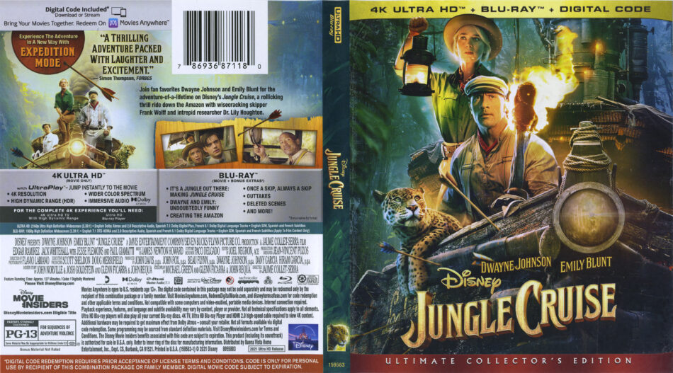 Jungle Cruise 21 4k Uhd Cover Labels Dvdcover Com