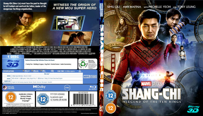 SHANG CHI AND THE LEGEND OF THE TEN RINGS 3D 2021 BLU RAY COVER