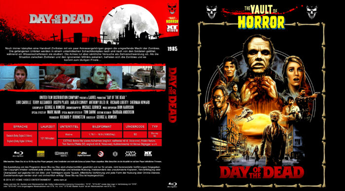 Day of the Dead: Zombie 2 - Das letzte Kapitel (1985) DE Blu-Ray Cover ...
