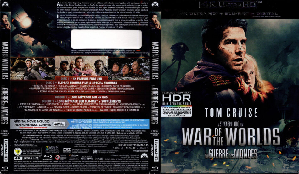 War Of The Worlds K Blu Ray Cover Labels Dvdcover Com