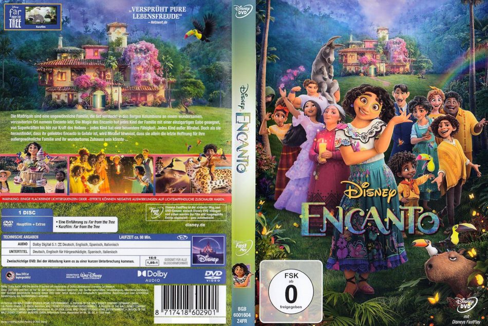 Encanto (2021) R2 UK Blu Ray Cover and Label 