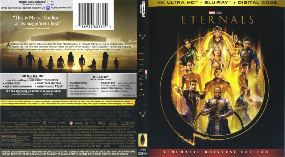 Eternals 22 4k Uhd Cover Labels Dvdcover Com