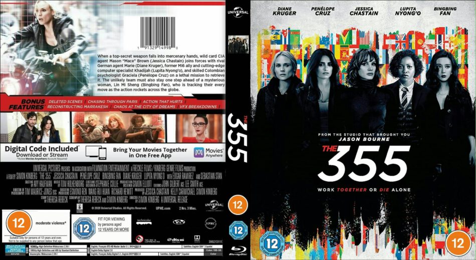 The 355 (2022) R2 UK Blu Ray Cover and Label - DVDcover.Com