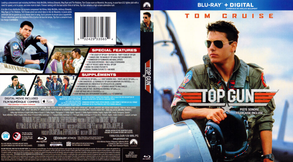 Top Gun (1986) Blu-Ray & DVD Covers 