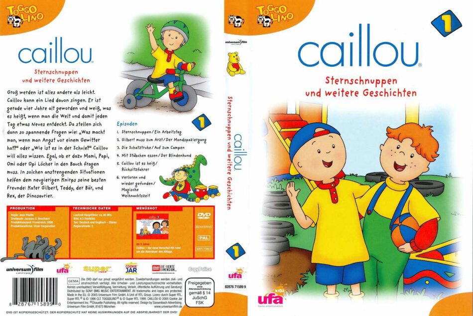 Caillou-Sternschnuppen und weitere Geschichten R2 DE DVD Cover ...