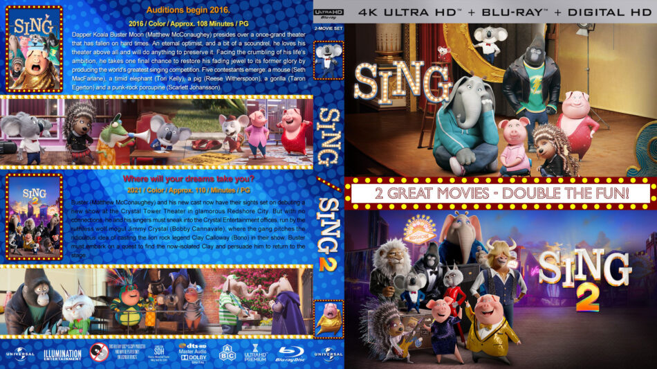 Sing Double Feature Custom 4K UHD Cover - DVDcover.Com