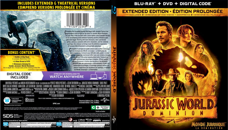 Jurassic World Dominion DVD Release Date August 16, 2022